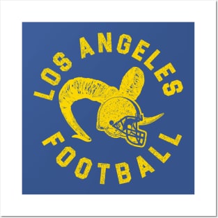 Vintage Los Angeles Football Blue And Yellow Helmet Gameday Posters and Art